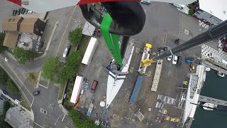 Boatyard Timelapse How to Unstep a Mast in 5 Minutes [upl. by Ocirred]