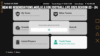 NEW NO REGENERATIONS MOD V12 SEASON 2023  2024  SMOKEPATCH FOOTBALL LIFE 2023  REVIEWS [upl. by Kelcie]