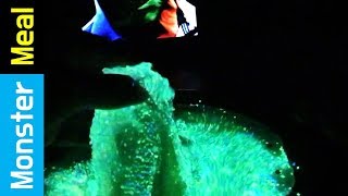 Eating luminous food in the dark Fictional Video  Monster Meal ASMR Sounds  Kluna Tik style [upl. by Elyad]