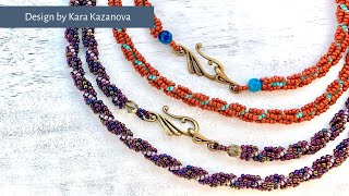 Beaded rope necklace tutorial  Spiral Stitch  Project quotLong Necklacequot [upl. by Aridaj]