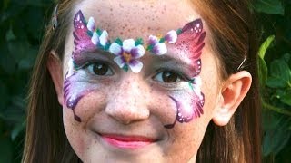 Maquillage de papillon fleuri  Tutoriel maquillage des enfants [upl. by Niatirb445]