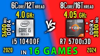 i5 10400F vs Ryzen 7 5700x3D Test in 16 Games or i5 10400 vs R7 5800x3D [upl. by Nepean]