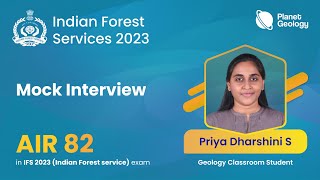 Rank 82 Priya Dharshini S  IFoS 2023 Topper Mock Interview [upl. by Crellen]