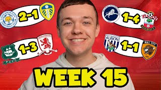 MY CHAMPIONSHIP WEEK 15 SCORE PREDICTIONS [upl. by Artapoelc]