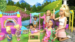 Barbie and Ken at Barbie’s Dream House w Barbie Sister Chelsea Helping at Skipper’s Daycare [upl. by Thera]