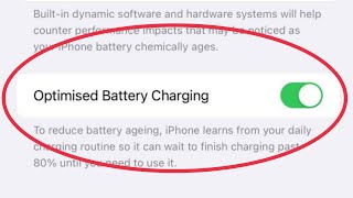 How To Turn ONOFF Optimised Battery Charging in iPhone  iOS [upl. by Aivilys624]