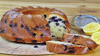 Rezept Zitronen  Blaubeer Gugelhupf  Lemon Blueberry Cake  ganz einfach super lecker [upl. by Sellers]