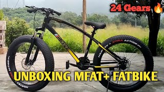 UNBOXING Mfat jaguar Fatbike with 24 speed microshift gears  dual disk brake  My first fatbike 😍 [upl. by Adnohsat]