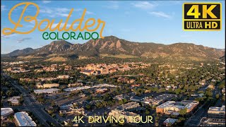 Sunrise Drive into Boulder Colorado Shot in 4k  Flagstaff Mountain CU Downtown amp Iconic Hotels [upl. by Yelahc]