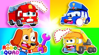 Where Is My Body Song  Lets Repair Car 😱 Nursery Rhymes  RoboSquad Kids Songs [upl. by Ettevad]