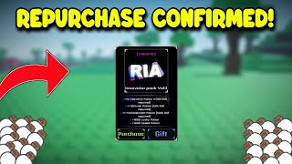 NEW RIA Pack Repurchase CONFIRMED In EON 1 of Roblox Sols RNG [upl. by Noicpesnoc]