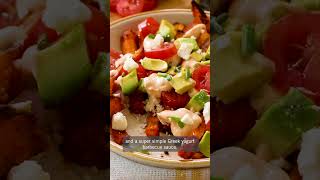 Healthy Crispy Loaded Sweet Potato Fries Recipe [upl. by Abie]