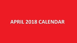 April 2018 Calendar Printable With Holidays [upl. by Ettelrats]