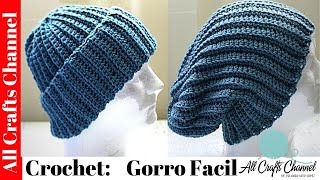 CROCHET Gorro facil rapido y Bonito [upl. by Ydnamron]