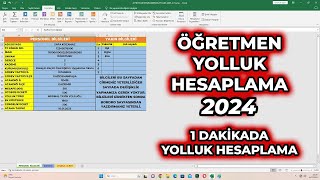 ÖĞRETMEN YOLLUK HESAPLAMA 2024 1 Dakikada Yolluk Hesaplama [upl. by Assiron]