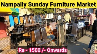 Nampally Sunday Furniture Market In Hyderabad  Cheap And Best Furniture Market In Hyderabad [upl. by Quartet]