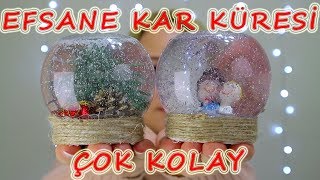 YILBAŞI HEDİYESİ KAR KÜRESİ 🎄 Kolay Kar Küresi Nasıl Yapılır [upl. by Retsim]