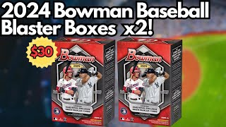 Multiple Numbered Hits 2024 Bowman Baseball Blaster Boxes x2 Best Baseball Retail Product Out [upl. by Ahtiekal273]