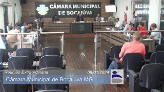 REUNIÃO EXTRAORDINÁRIA  09 JANEIRO DE 2024  CÂMARA MUNICIPAL BOCAIÚVA MG [upl. by Assek]