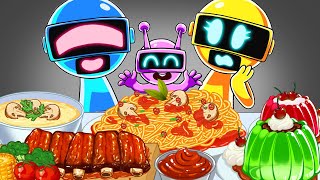 Incredibox Sprunki  GARNOLD FAMILY Eating Spicy Noodles BBQ  ASMR Mukbang [upl. by Kulsrud]