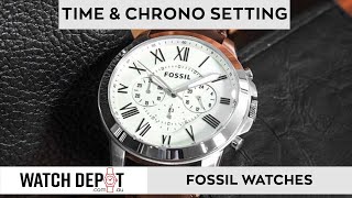 How to Change Time on a Fossil Watch [upl. by Terrel305]