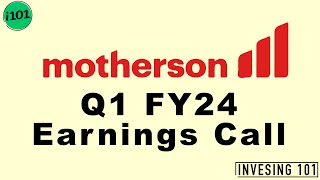 Samvardhana Motherson International Limited Q1 FY24 Earnings Call  2024 Q1 Results  Latest News [upl. by Kreegar]