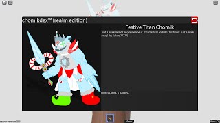 How To Get NEW Festive Titan Chomik  Roblox Find The Chomiks [upl. by Eenhat]