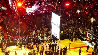 Miami Heat 2012 Championship Banner raised to We Are the Champions [upl. by Rehposirhc]