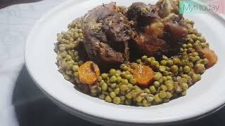 recette tajine dinde petits pois carottes au four 👌 وصفة جلبان بلحم داند [upl. by Chivers]