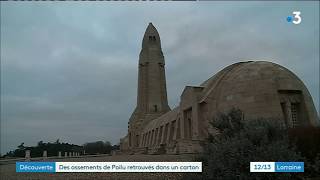 Découverte dossements de poilu déposé dans un carton devant lossuaire de Douaumont [upl. by Sweet666]