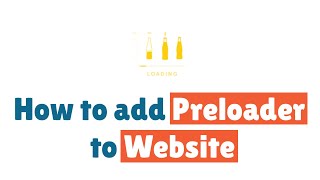 How to add Preloader to Website  Using HTML CSS and JavaScript [upl. by Rotsen827]