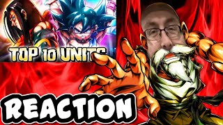 VERY OLD MAN REACTS TO GORESHS TOP 10 UNITS Dragon Ball Legends [upl. by Ronyam]