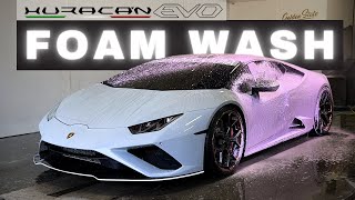 Lamborghini Huracan Evo Foam Wash  Exterior Auto Detailing Satisfying ASMR [upl. by Ruttger296]