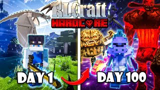 100 Days In RLCRAFT Hardcore and i BEAT IT [upl. by Halla]