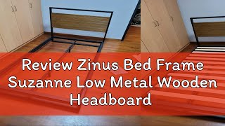 Review Zinus Bed Frame Suzanne Low Metal Wooden Headboard [upl. by Harbour]