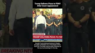 Trump Delivers Pizza To NYC Fire Fighters [upl. by Herwig]