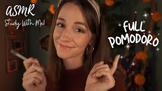 ASMR  Study with Me 💕 FULL Pomodoro Session with Timer amp Breaks [upl. by Eerased]