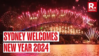 Australia Welcomes New Year With Fireworks Over Sydney Harbour Bridge  Happy New Year 2024 [upl. by Joo708]