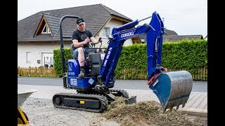 Vermietung Minibagger  Hitachi ZX 10 U2 bei Pflasterbettung [upl. by Yelyak235]