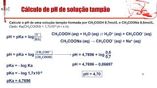 Soluções tampão  cálculo de pH [upl. by Oirramed]