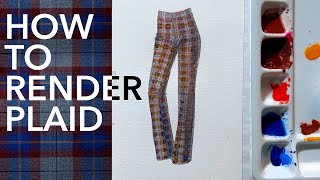 Fashion Illustration Tutorial How to Render Plaid [upl. by Moe]