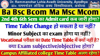 Rmlau UGPG Even Semester Ka Admit Card kab jari hoga 2024 Rmlau UGPG Even Semester Exam Date 2024 [upl. by Nytsirt]