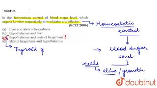 In the homeostatic control of blood sugar level which organs function respectively as [upl. by Foscalina]