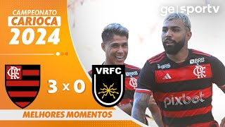 FLAMENGO 3 X 0 VOLTA REDONDA  MELHORES MOMENTOS  3ª RODADA DO CAMPEONATO CARIOCA 2024  geglobo [upl. by Ytomit]