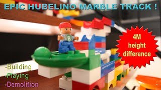 Epic Hubelino Marble track Staircase Building Playing Demolition [upl. by Hansiain]