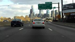 Schuylkill Expressway Interstate 76 Exits 339 to 344 eastbound [upl. by Wendall]