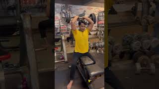 Tricep workout with heavy weights shorts shortsvideo viralvideo trending motivation king [upl. by Akirdnwahs497]