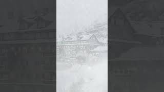 Big Snowstorm in Mountain Resort ❄️ snow winter snowstormsounds snowfallshorts [upl. by Urbana639]