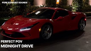 Ferrari F8 Spider Night Drive POV  ASMR [upl. by Sal]