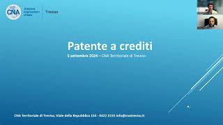 Webinar quotPatente a Creditiquot  CNA Treviso 05092024 [upl. by Ahtabat782]